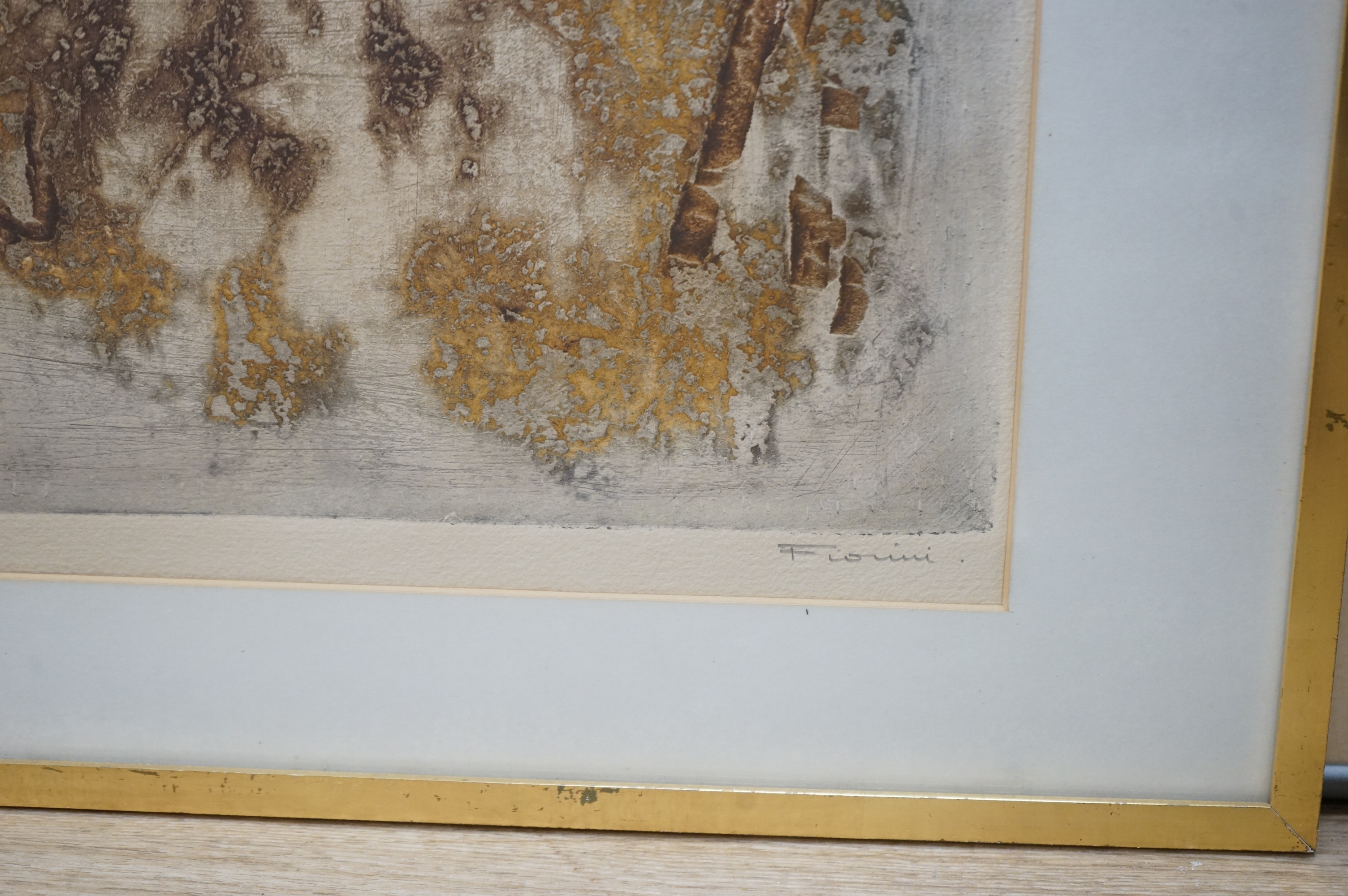 Marcel Fiorini (French, 1922-2008), two limited edition etchings with aquatint, Abstract compositions, each limited edition of 50, signed in pencil, 62 x 46cm